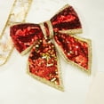 thumbnail image 4 of FastXmas 10 Inch Large Christmas Bow Decoration,Christmas Bow with Glitter Sequined Bow Ties for Christmas Tree Accessories Wreath Ornaments for Door And Window Hangings Party Decorations(Red), 4 of 5