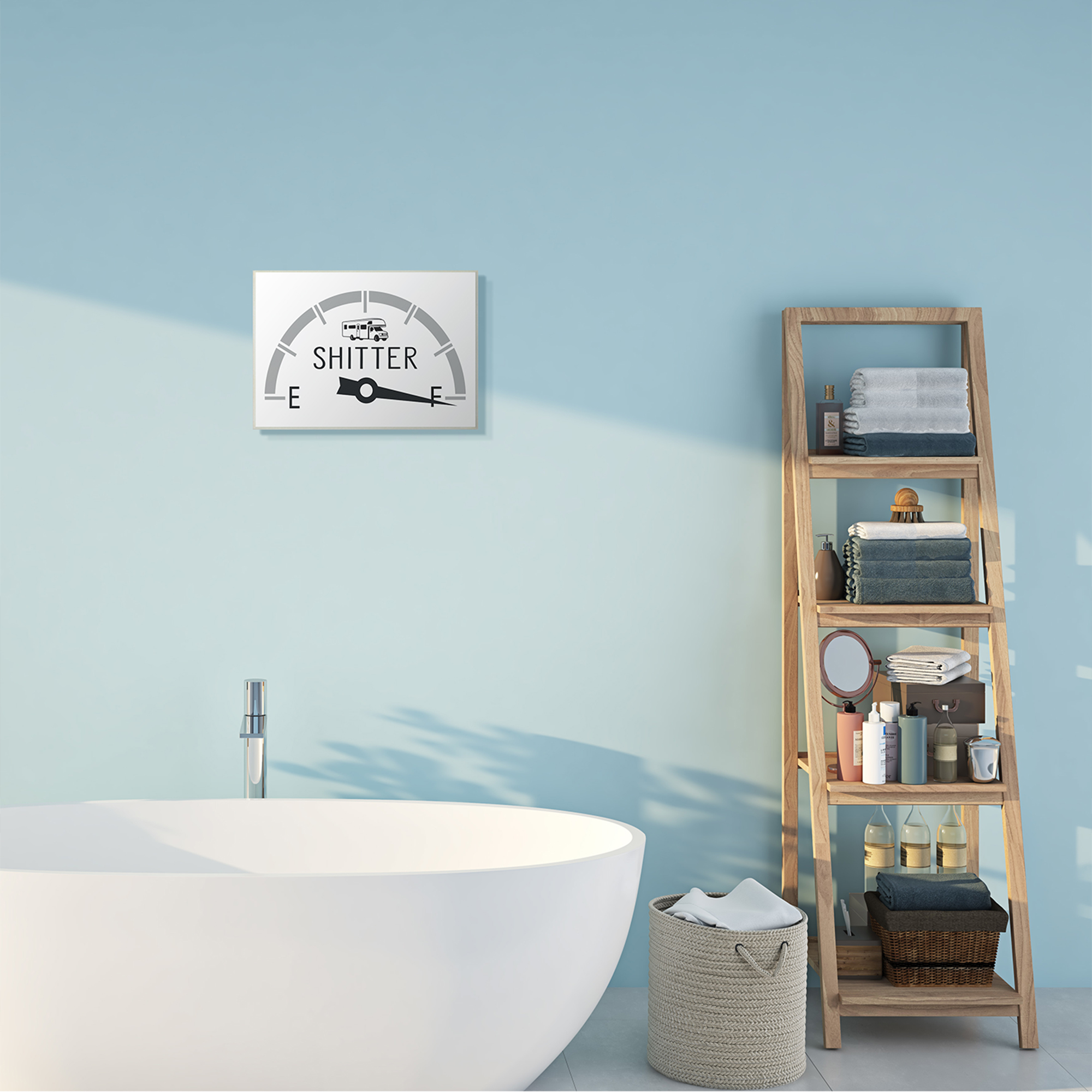 Stupell Industries Sassy Toilets Full Bathroom Humor RV Fuel Gauge,10 x 15,Designed by Lettered and Lined