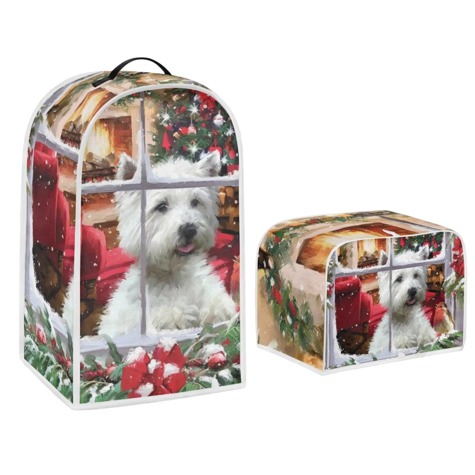 Renewold Christmas Blender Covers 4 Slice Toaster Cover Xmas Tree Dog