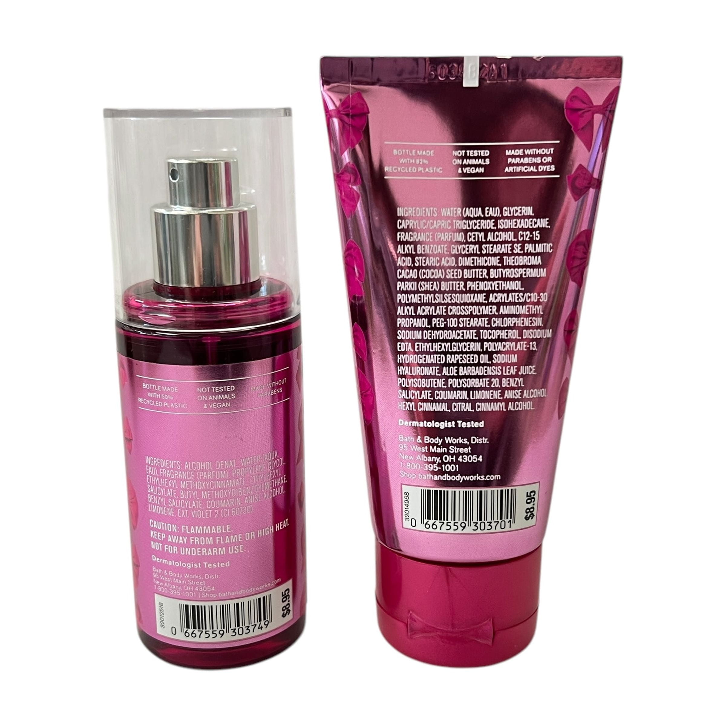 Bath & Body Works Perfect In Pink Mist & Body Cream Travel Size Set