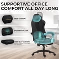 thumbnail image 4 of KARXAS Big and Tall Gaming Chair with Footrest and Suede Fabric, Office Game Chair with Pocket Spring Cushion, High Back Ergonomic for Adults, 440LBS, Black, 4 of 9