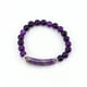thumbnail image 1 of Nvzi Pulsera de cuentas hecha a mano, adecuada, pulsera de bolas de piedra natural, pulsera de cristal natural con cordón elástico (púrpura), 1 of 4