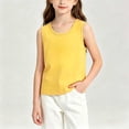 thumbnail image 3 of FRSASU Boys Cotton Tank Tops Casual Sleeveless Crewneck Athletic Workout Tees Summer Basic Solid Undershirts Yellow-B, 3 of 6