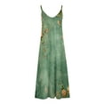 thumbnail image 4 of WCMZJ Summer Dresses for Women 2024 Sleeveless Boho Sundress Casual V Neck Long Dresses Hawaiian Beach Dress for Vacation Green XL, 4 of 5