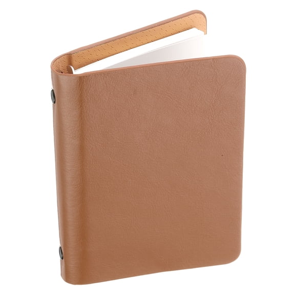 REGALWOVEN 6 Ring Binder Cover, A7 Leather Notebook Binder Loose Leaf Planner with 50 Sheets Paper, Brown