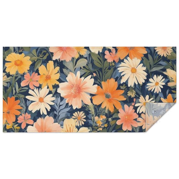 Pioneer Flower Floral Print Pattern Rectangle Tablecloth 60"x120",Waterproof Polyester Rectangle Table Cloth, Wipeable Spillproof Polyester Tablecloth for Dining, Camping, Indoor and Outdoor