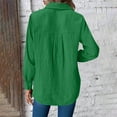 thumbnail image 4 of MaFYtyTPR Women's Casual Button Bloues Fashion Solid Color Pocket Long Sleeve Turndown Collar Loose Shirt Tops, 4 of 5