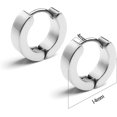 thumbnail image 2 of 4 pares de pendientes de botón y aro para hombres y mujeres, aretes redondos de acero inoxidable hipoalergénicos quirúrgicos, estilo punk, 2 of 4