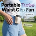 thumbnail image 5 of CoreLiving Personal Fan Portable Waist Fan, Rechargeable 3 Speeds Strong Airflow Clip on Fan for Shirt, Hands Free Wearable Cooling Fan for Outdoor Travel, Gold, 5 of 10