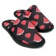 thumbnail image 1 of Chochili Pantoufles pour Femmes Pastèque Maison Noir Rouge Légères Marche Silencieuse, 1 of 5