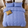 thumbnail image 5 of Rainbow Striped Duvet Cover Set Queen Size, 100% Cotton Bedding Set with Zipper Closure & 8 Corner Ties, Luxury Linen Like Bedding, Soft Breathable Comforter Cover for All Seasons, 5 of 12