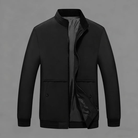 Aueoeo Fashion Jackets For Mens Light Windbreaker Full Zip Casual Work Jacket Golf Business Fall Track Coat with Pockets