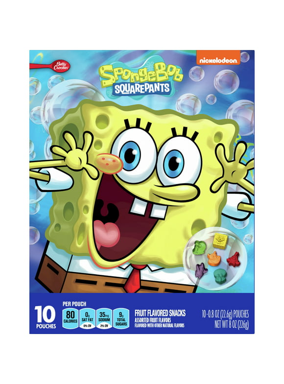 SpongeBob SquarePants Fruit Flavored Snacks, Treat Pouches, 10 ct