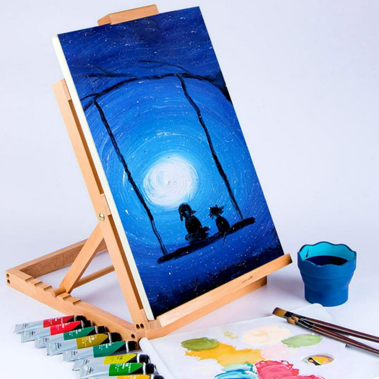 Easel - Wooden Art Easel for Tabletop or Desktop - Artists Kids