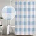 thumbnail image 6 of Blue Checkered Shower Curtain, Waterproof Shower Curtains for Bathroom, Blue White Buffalo Plaid Washable Fabric Cloth Bathroom Curtain Set Bathtub Decor with Hook 66''x72'', 6 of 9