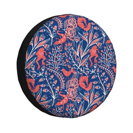 Zeuib Retro plants forest animals Tire Cover Wheel Cover Spare Tire Cover Anti-UV Waterproof spare tire cover for Trailers RV Truck and Camper-17 inch