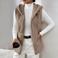 thumbnail image 6 of Kinrui Womens Sherpa Vest Textured Open Front Knit Flannel Vest Jackets Lightweight Outerwear with Pocket Brown S, 6 of 9