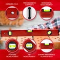 thumbnail image 2 of PROMAKER 18 inch Level, Magnetic Level with 180° 90° 45° bubbles, Shock Resistant, Aluminum Body, Level Tool with Overhead Viewing for Comfortable read PRO-NV030, 2 of 6