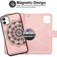 thumbnail image 2 of 2-in-1 Case for iPhone 11 Case Wallet Credit Card Holder ID Slot Detachable Hybrid Protective Slim Hard Shell Magnetic PU Leather Folio Pocket Flip Cover for iPhone 11 6.1 inch Mandala Pink, 2 of 15