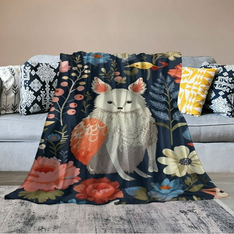 Fox print throw blanket deals