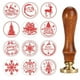 thumbnail image 2 of Cabeza de sello de cera navideña con mango de madera, herramientas de cera de sellado de latón Retro de Papá Noel, artesanía de sobre de invitación para fiesta DIY, 2 of 4