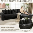 thumbnail image 5 of Sleeper Sofa Bed King, Corduroy Modular L Shaped Sofa, Oversized Reversible Chaise Lounge, Modern Sectional Couch with Ottoman, Cup Holder, Side Pocket, 8 Pillows, for Living Room, Black, 5 of 9