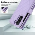 thumbnail image 3 of ELEHOLD for Samsung Galaxy Z Fold 7 Wallet Case,Luxury PU Leather Kickstand RFID Credit Card Slot Shockproof Protective Case with Wrist Crossbody Strap &  S Pen Holder for Galaxy Z Fold 7,Purple, 3 of 10