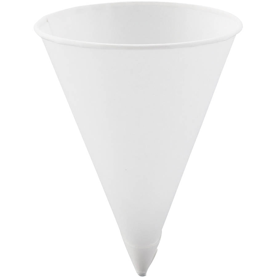 Cone Cups 4oz Disposable Biodegradable White Paper Cones Rim Cups Water Cones 