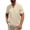 Beige, variant on Men's Summer Casual Linen V-Neck Shirt Pocket Short Sleeve Shirt for Beach Vacati,XXL,Sky Blue