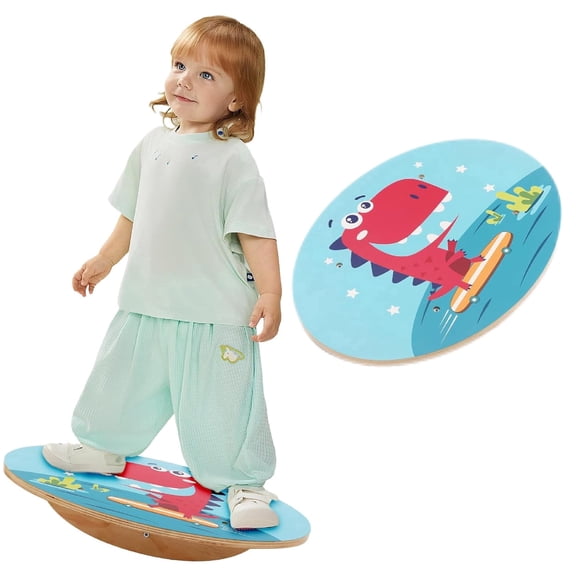 Ealing Wobble Balance Board for Kids Wooden Rocker Board Load 123Lbs, Active Play and Exercise for Toddler