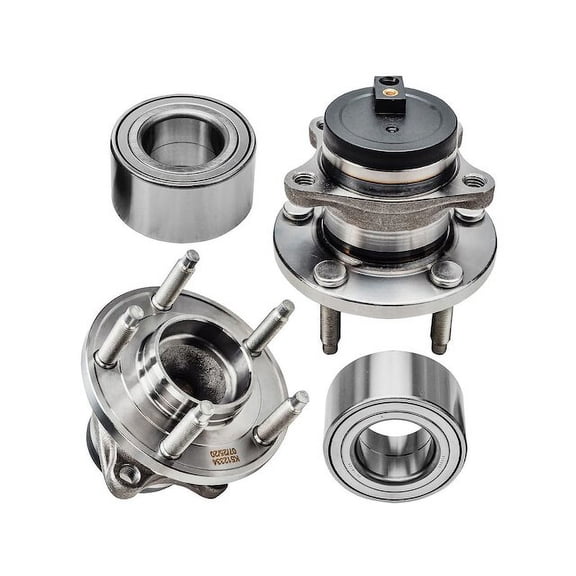 Front and Rear Wheel Hub and Bearing Kit - Compatible with 2007 - 2008 Lincoln MKX Base FWD