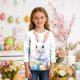 thumbnail image 1 of Blusas y camisas de manga larga con cuello redondo y estampado de Pascua, camiseta interior de cuello redondo y manga tres cuartos para niños de talla mediana y grande., 1 of 9