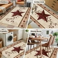 thumbnail image 5 of 4'x6' Area Rugs, Red Texas Star Rustic Indoor Outdoor Area Rug for Living Room Bedroom, Farmhouse Berry Brown Wooden Washable Bathroom Rugs Kitchen Floor Carpet Mats Home Decor Aesthetic, 5 of 8
