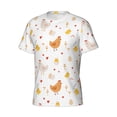 thumbnail image 5 of Qekee Funny Chicken Classic Fit T-Shirt Men's Shirt Men's Tight Short Sleeves for Exercise, Running, Mountaineering - Funny Chicken, 5 of 9