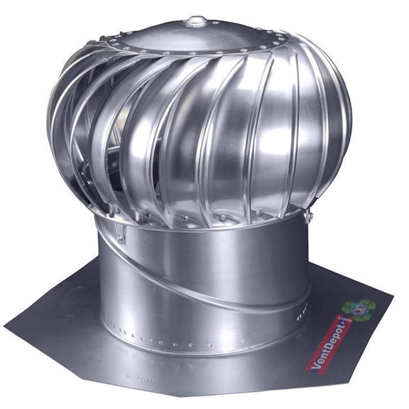 Extractor Atmosferico de Aluminio TurboVent 17"Turbina 14"Ø Garganta Base 100% Aluminio VentDepot MXETE-001