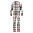thumbnail image 4 of Argulvti Family Matching Christmas Pajamas Set Plaid Print Holiday Pajamas Sleepwear Tops Pants Dress, 4 of 10