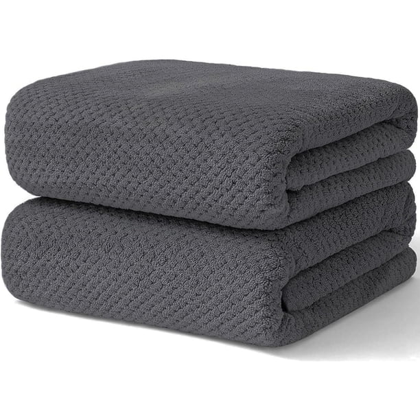 Juego de toallas de baño Wuwahold Waffle de microfibra supersuave, paquete de 2