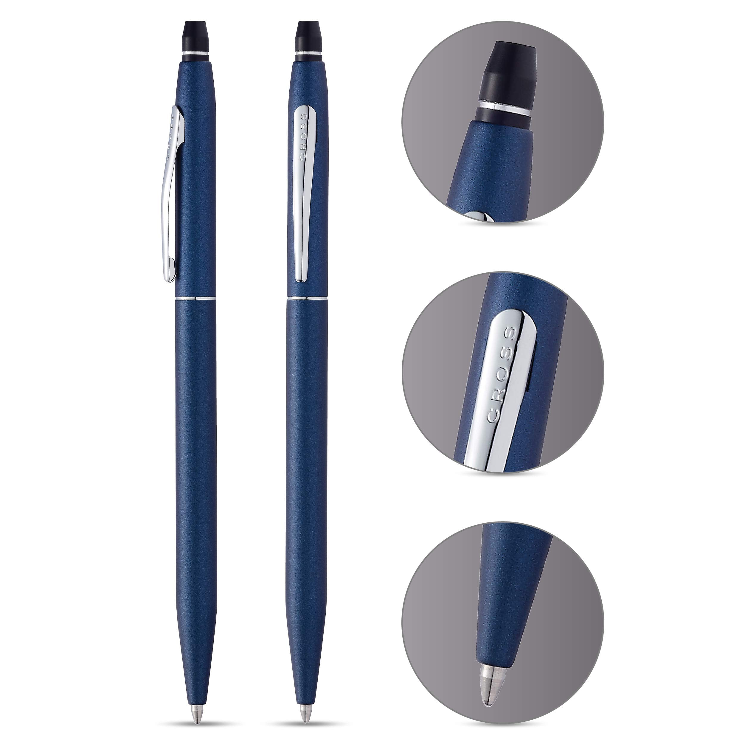 Cross Click Black Lacquer Ballpoint Pen & Midnight Blue Journal