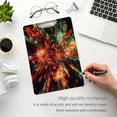 thumbnail image 4 of 12.5" x 9" Acrylic Clipboard with Silver Metal Clip Office and Classroom Essential Red and Green Fireworks, 4 of 7