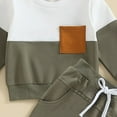 thumbnail image 4 of Winter Baby Boy Clothes Girl Fall Color Block Long Sleeve Elastic Waist 6 12 18 24 Months Everyday Outfit Set 2 Pcs Toddler Baby Boys Fall Winter Clothes Sweatshirt Pullover Tops + Joggers Pants Set, 4 of 7