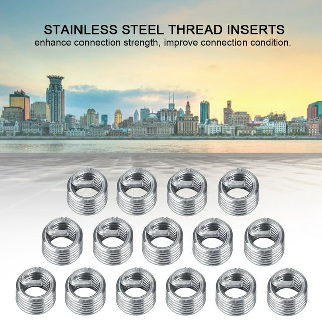 Peahefy Helical Insert,100pcs M2 Stainless Steel SS304 Coiled Wire Helical Screw Thread Inserts, Threaded Insert