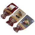 thumbnail image 3 of Christmas Decoration,3Pcs Grid Pattern Linen Wine Bottle Bag Wine Bottle Sleeve Custom Engineered, 3 of 8