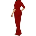 thumbnail image 5 of pstuiky Womens Jumpsuits, Solid Color Casual Long Palazzo Pants Trousers Modern Fit Womens Romper Red S, 5 of 5