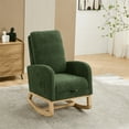 thumbnail image 5 of Rocking Glider Chair For Nursery, Modern Upholstered Rocking Armchair With Side Pockets, High Backrest Leisure Single Sofa With Retractable Footrest For Living Room, 5 of 9