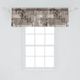 thumbnail image 2 of Geometric Window Valance, Illustrated Floral Pattern on Weathered Back With Tetragonal Shapes, Curtain Valance for Kitchen Bedroom with Rod Pocket, 54" X 18", Cocoa Dark Cocoa Beige, by Ambesonne, 2 of 2