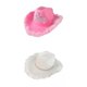 thumbnail image 1 of 2 uds sombrero de  sombreros de vaquero para mujer vestido de lujo Blanco+Rosa jinwen sombrero de vaquera, 1 of 8