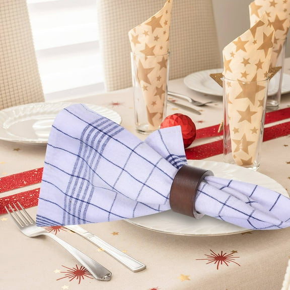 GOOHOCHY Raindrops 6 Pcs Wood Napkin Rings and Holders for Cloth Napkins Dinner Table Home Wedding Party