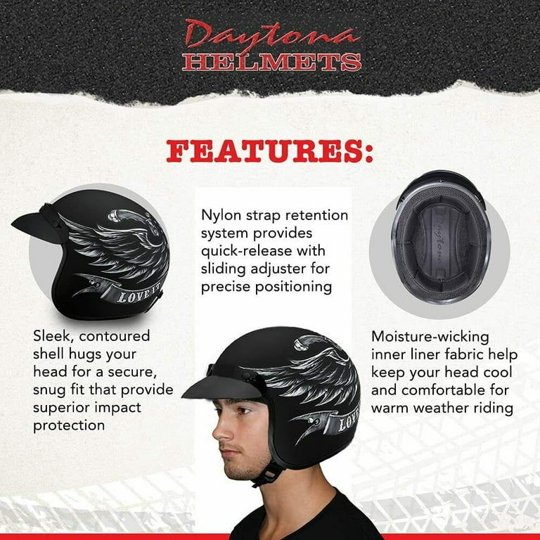 Daytona Helmets 3 4 Shell Open Face Motorcycle Helmet CRUISER