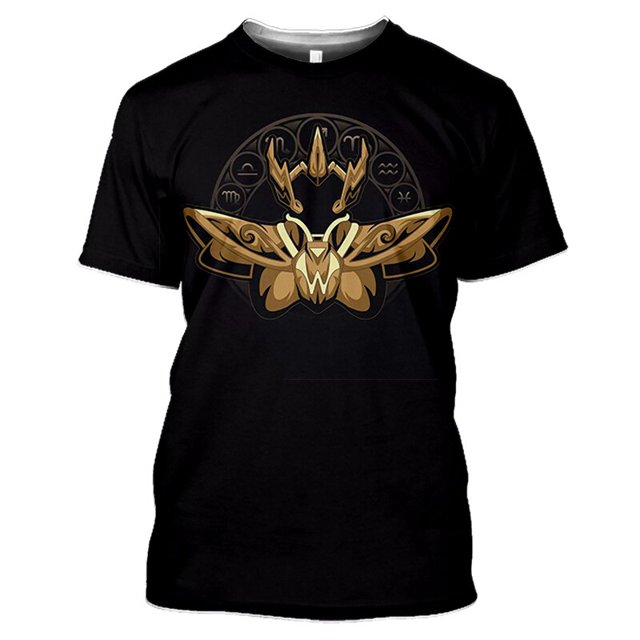 Camisetas con estampado 3D de Anime para hombres y mujeres, ropa de calle de Saint Seiya, cuello redondo, Tops Harajuku de gran tamaño, ropa para niños, Verano Qiuyongming unisex