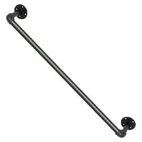KFFKFF Handrail for Stairs, 2FT Carbon Steel Handrail, Supports up to 440LBS, Industrial-Style Pipe Handrail, Comes with Wall Mounting Hardware, Smooth Round Corner Design for Indoor and Outdoor Use